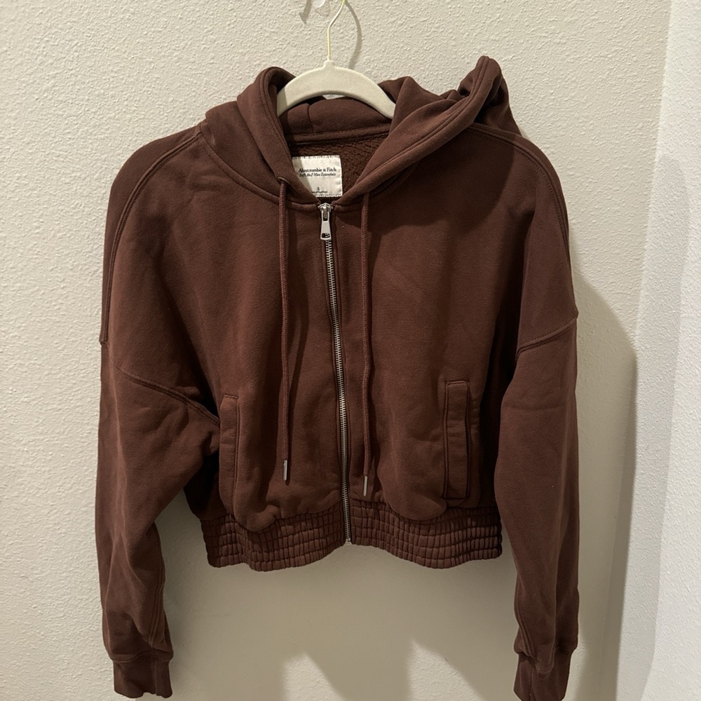 Abercrombie & Fitch Cropped, Brown Hoodie